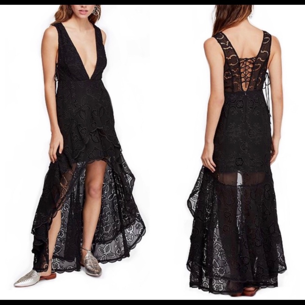 NWT $250 Free People Catalina Black Dress 0 ~ XS - Picture 2 of 14
